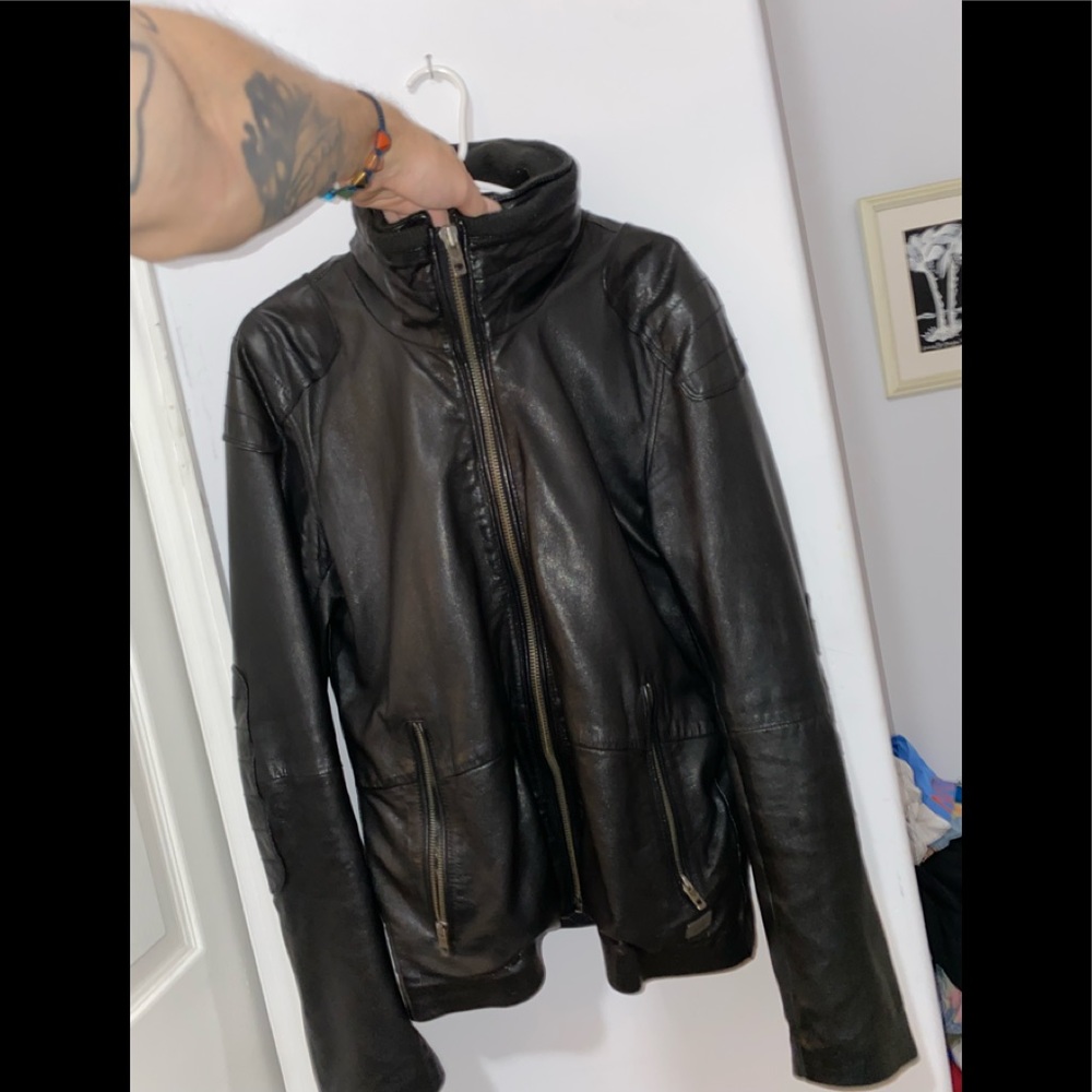 Diesel black lambs leather dark shadow style moon coat lambs leather EUC